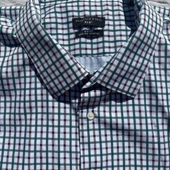 Shaquille O'Neal XLG Big and Tall Mens Regular Fit Easy Care LS Dress Shirt - Picture 2 of 2